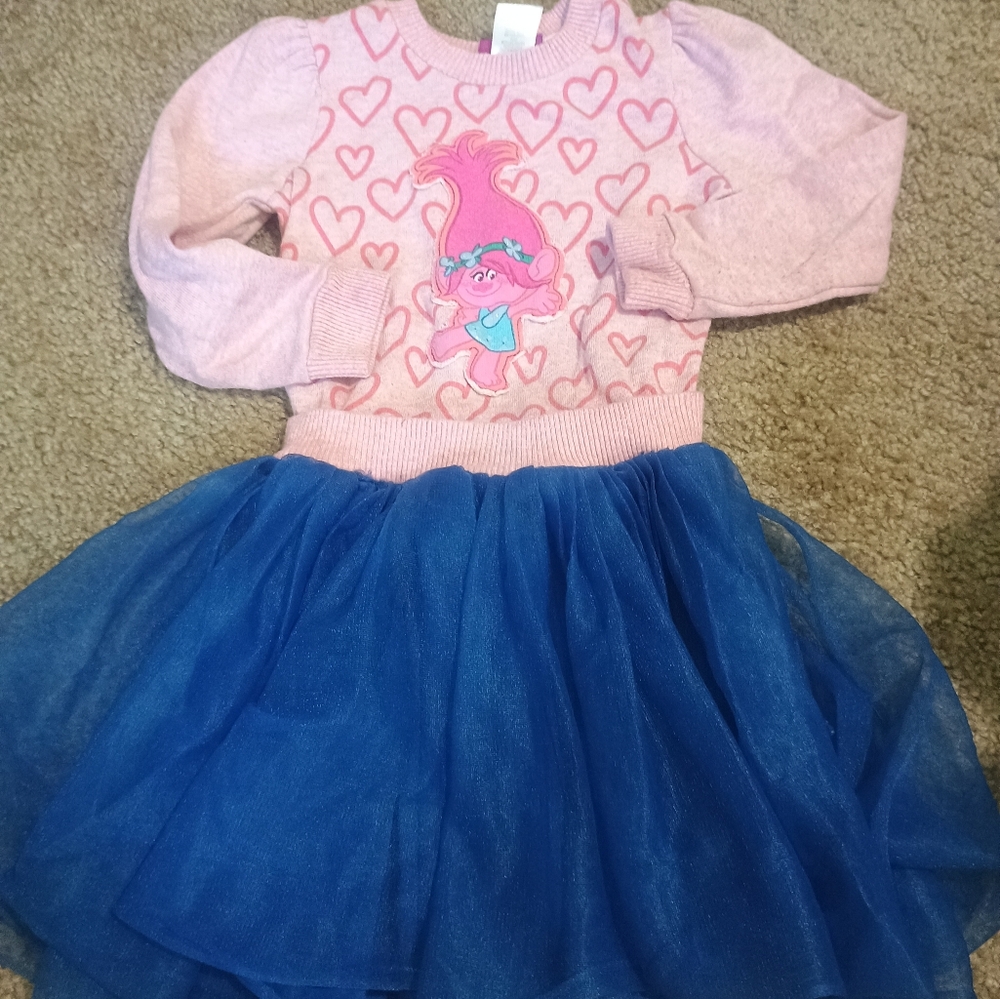 Dreamworks Trolls Pink And Blue Dress